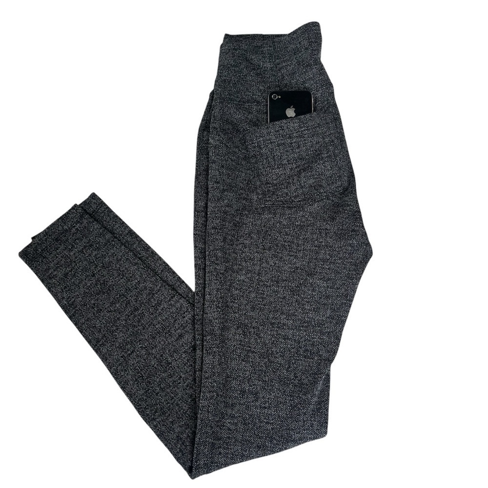 Athleta Herringbone Metro High Waisted Legging Black & Grey Size XS - Picture 3 of 10